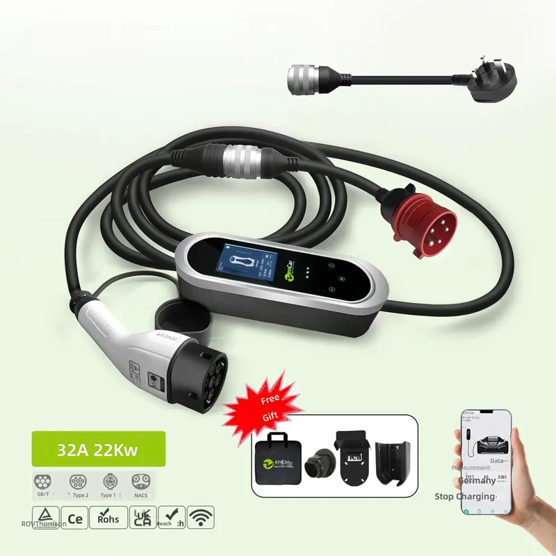 Ev Charger Type 2 22Kw 32A 3 Phase - 22kW 3-Phasen EV-Ladegerät 32A Tragbare AC-Ladestation