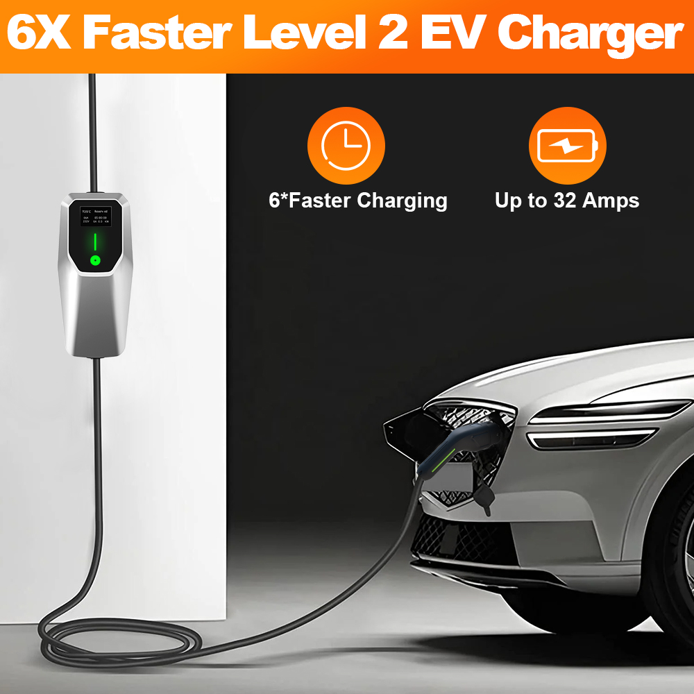J1772 Evse 32A Level 2 Charger - Junsun 32A Level 1&2 EV-Ladegerät 110V-240V