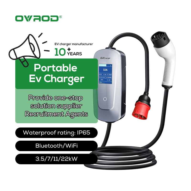 Type 2 Portable Ev Charger 11Kw Cee - Ovrod Elektroauto 16A Modus 2 EVSE