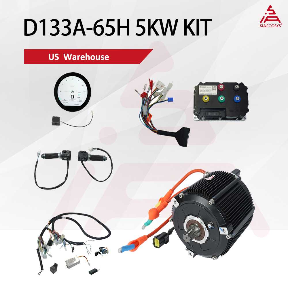 Mid Drive Motor Kit 72V 5000W - SIAECOSYS 5000W Elektromotorrad Mittelmotor-Kit D133A-65H 72V