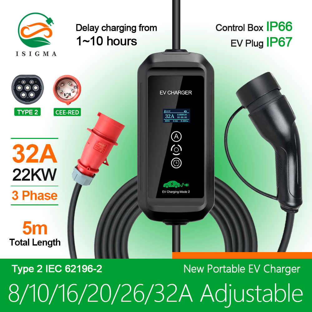 EV-Ladegerät, 22 kW, 3-Phasen- – Ev Charger Type 2 22Kw 32A 3 Phase Bewertung und Preis