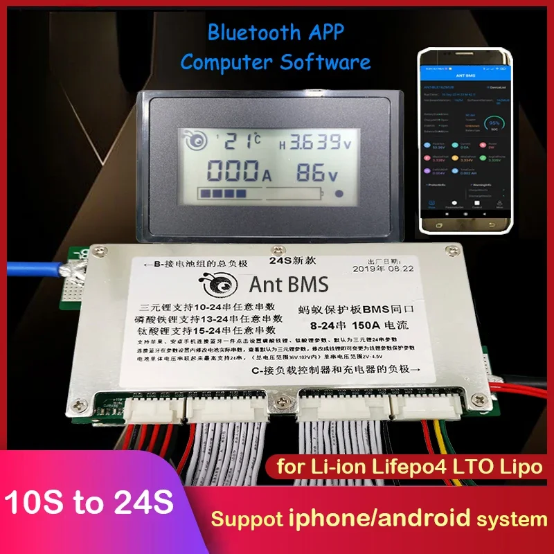 10S bis 24S Lifepo4 Li-ion Lip – Smart Bms 24S 200A Bluetooth Lifepo4 Bewertung und Preis