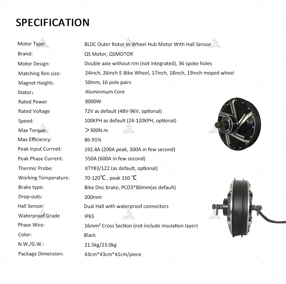 QS Motor 273 8000W V3 72V 120k – Qs Motor 273 8000W Hub Motor Bewertung und Preis