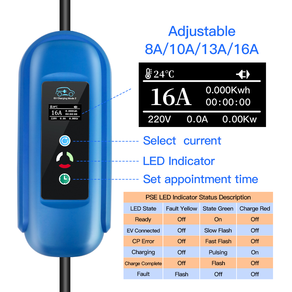 Kolanky ev ladegerät 16a 11kw  – Type 2 Portable Ev Charger 11Kw Cee Bewertung und Preis