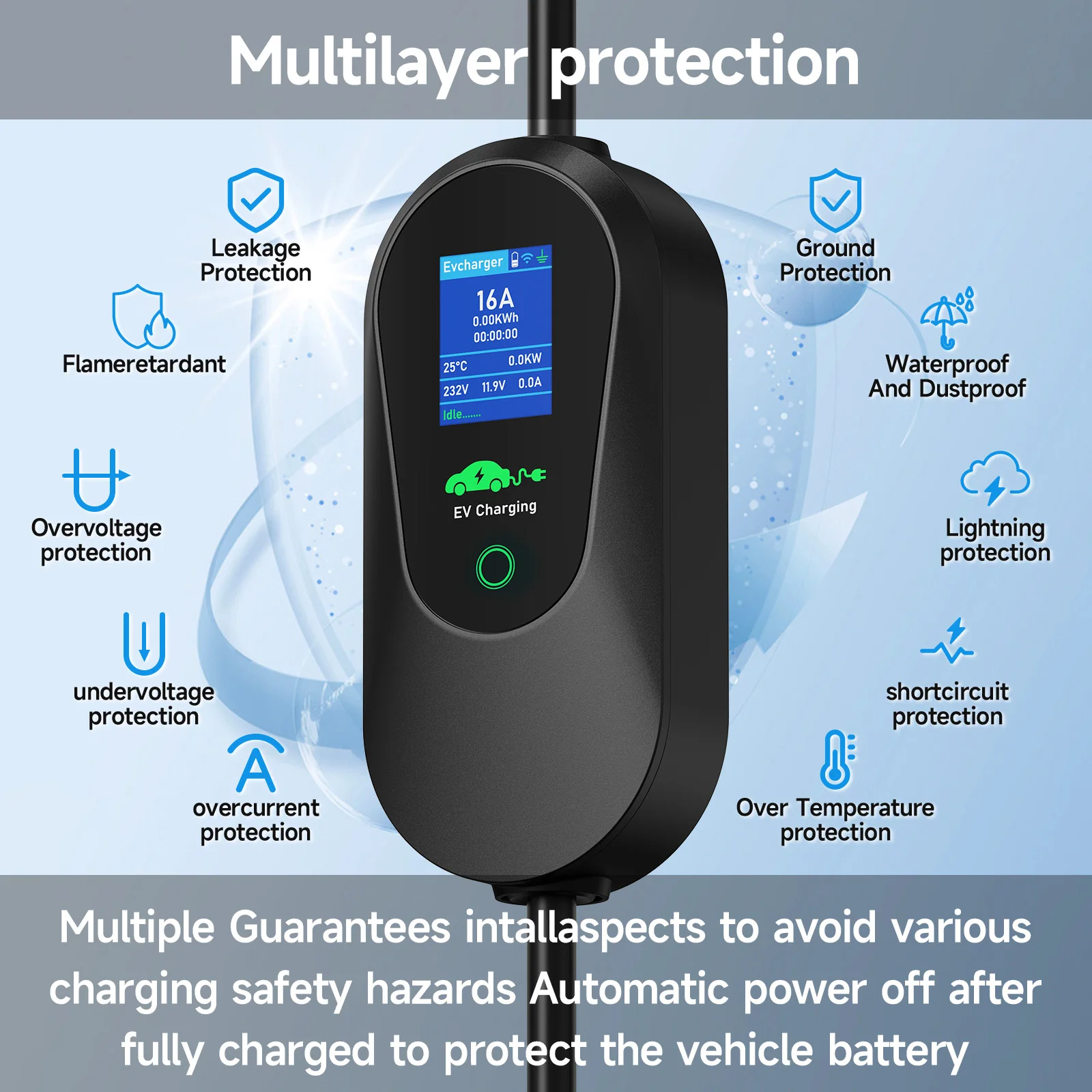 Puppyfc Tragbares 11 kW EV-Lad – Type 2 Portable Ev Charger 11Kw Cee Bewertung und Preis